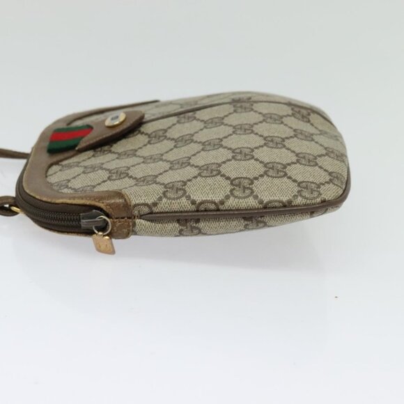 GUCCI GG Supreme Web Sherry Line Shoulder Bag PVC Beige 98 02 047 Auth BA4583 - Picture 4 of 16